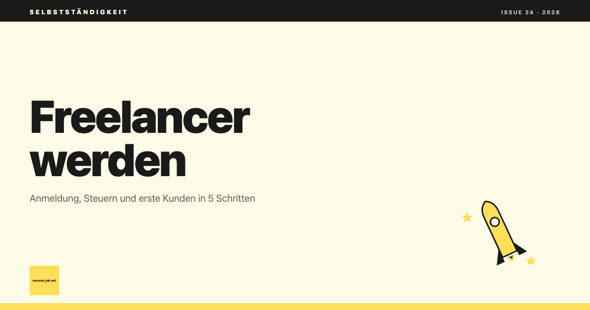 remote-job.net: Freelancer werden: Anmeldung, Steuern, erste Kunden