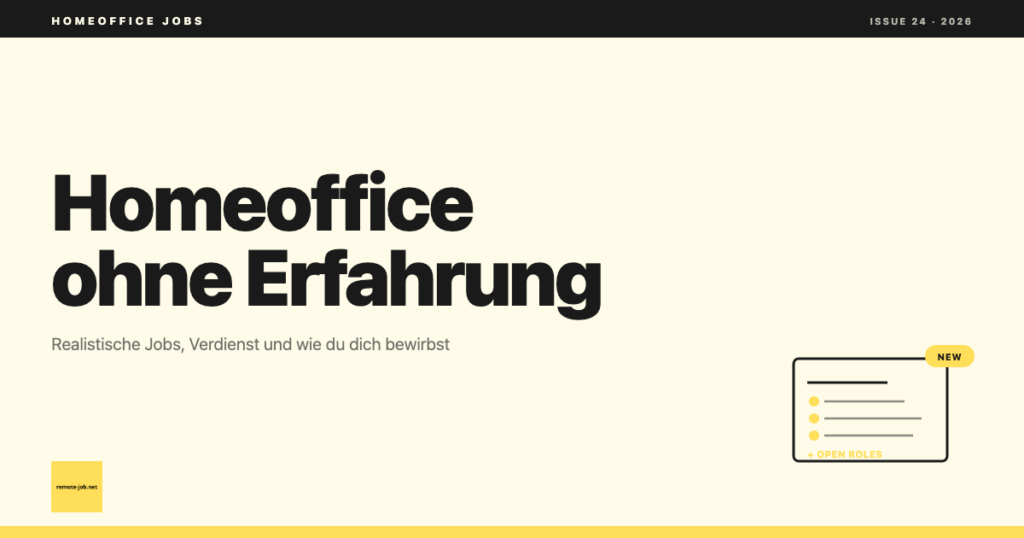 Homeoffice-Jobs ohne Erfahrung: was wirklich geht