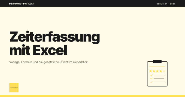 remote-job.net: Zeiterfassung mit Excel: Vorlage und Grenzen