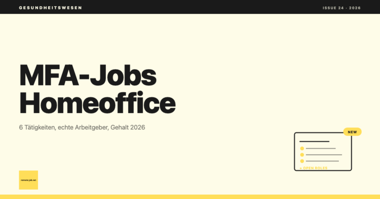 remote-job.net: MFA-Jobs im Homeoffice: realistische Optionen
