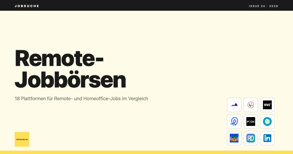 remote-job.net: Remote-Jobbörsen im Vergleich